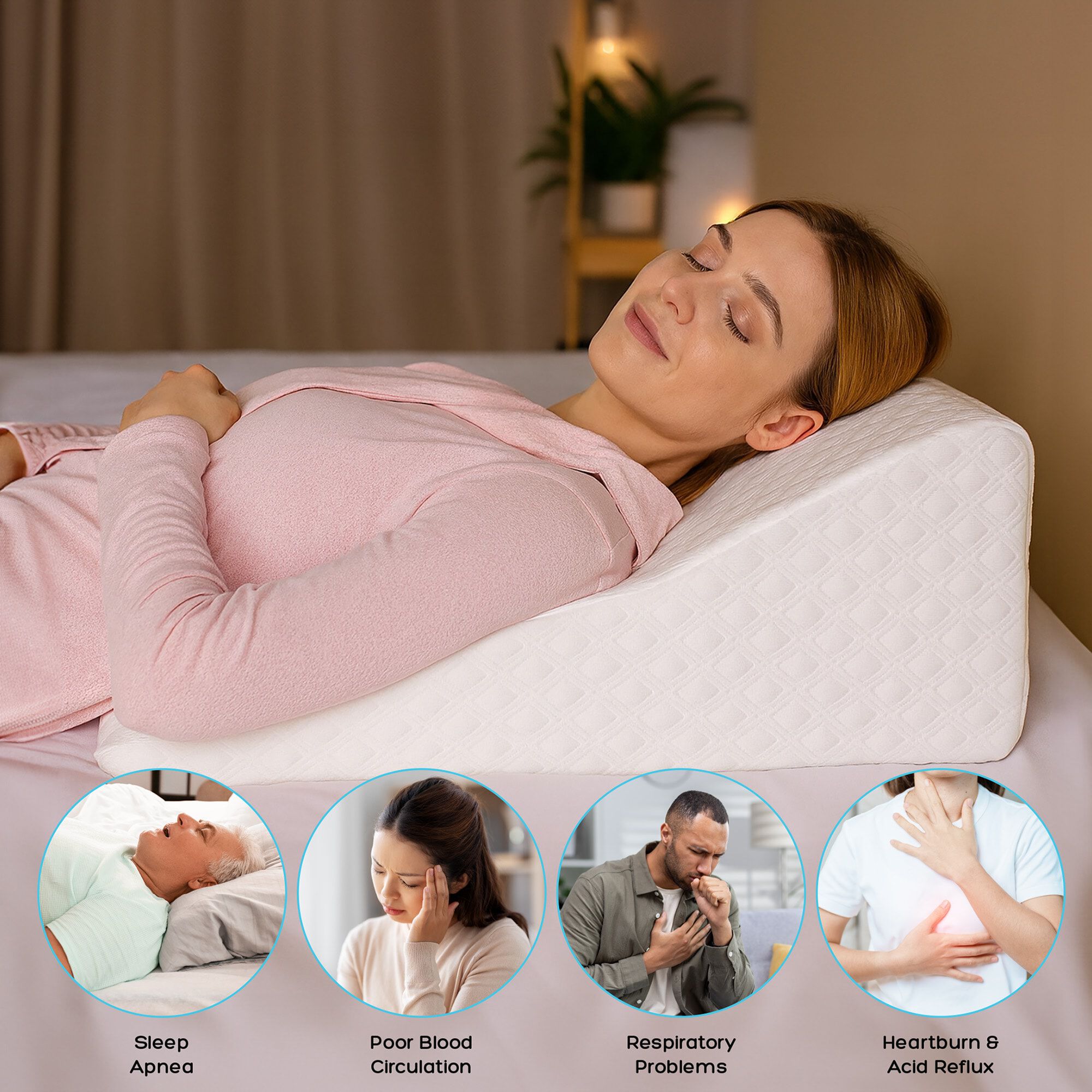 Caring Mill™ Back Support & Acid Reflux Relief Wedge Pillow, , large