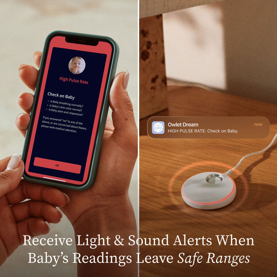 Owlet Dream Sock Baby Monitor, Mint, Mint, large image number 4