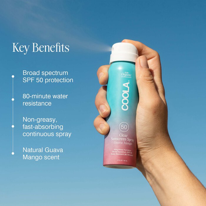COOLA Classic Body Organic Sunscreen Spray SPF 50 Guava Mango - Travel Size, , large