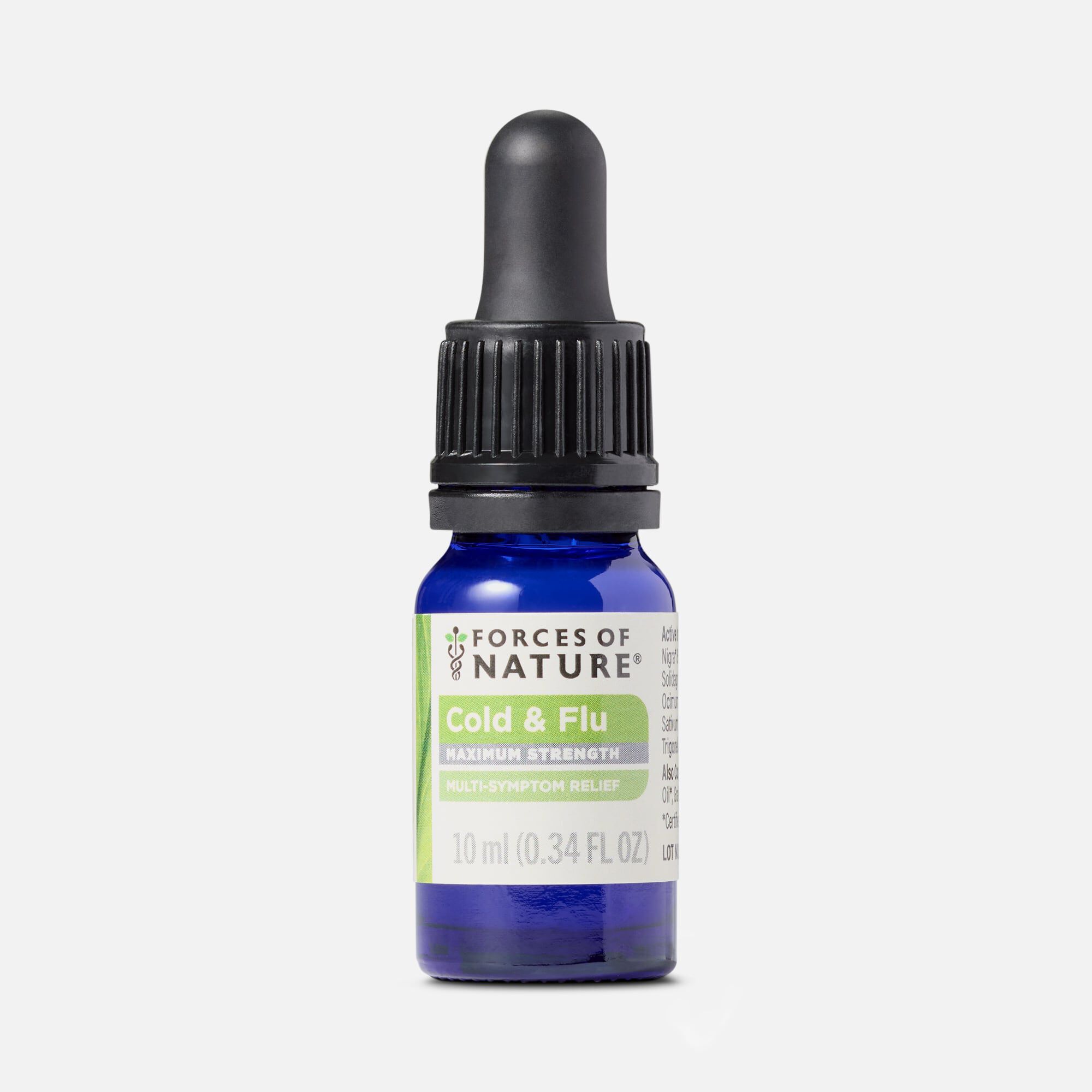 Forces of Nature Cold and Flu Maximum Strength Sublingual Drops, 10ml, , large