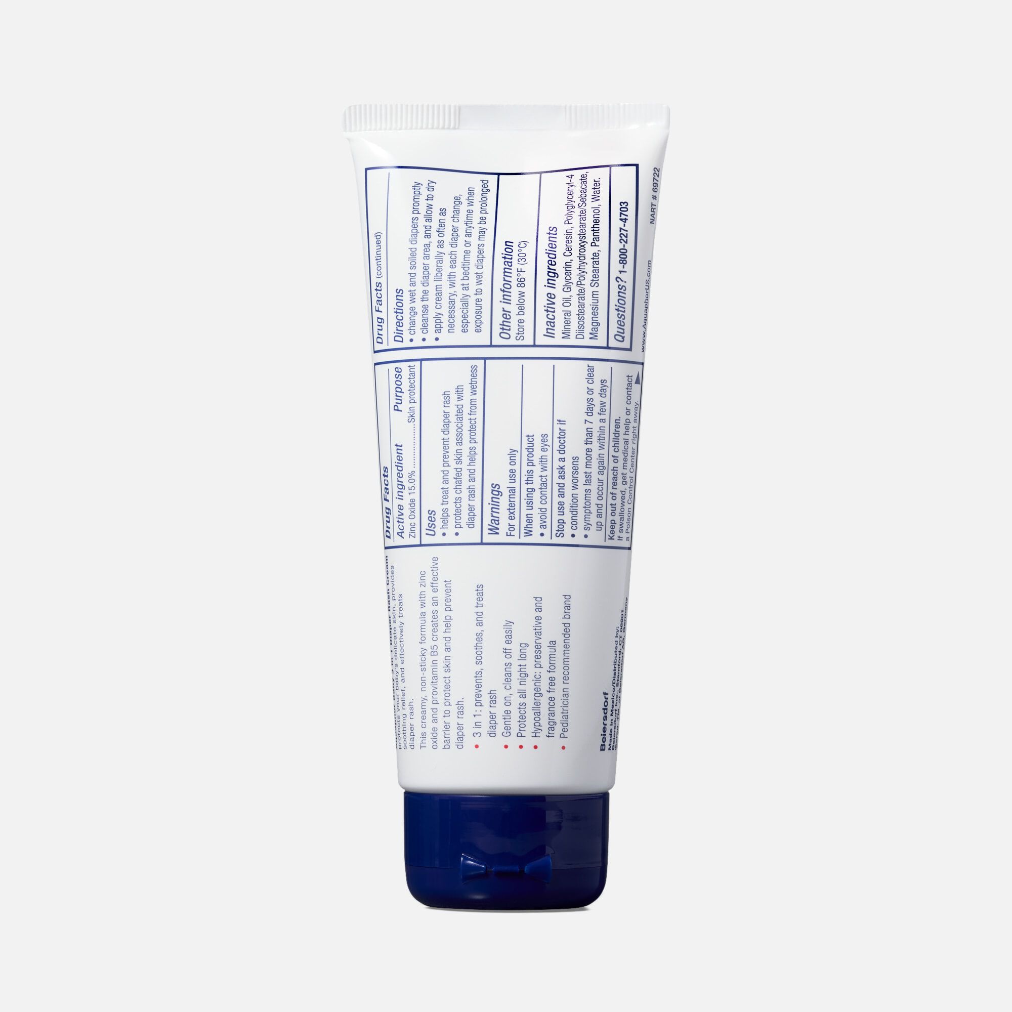 Aquaphor Baby 3-in-1 Diaper Rash Cream, 3.5 oz., , large