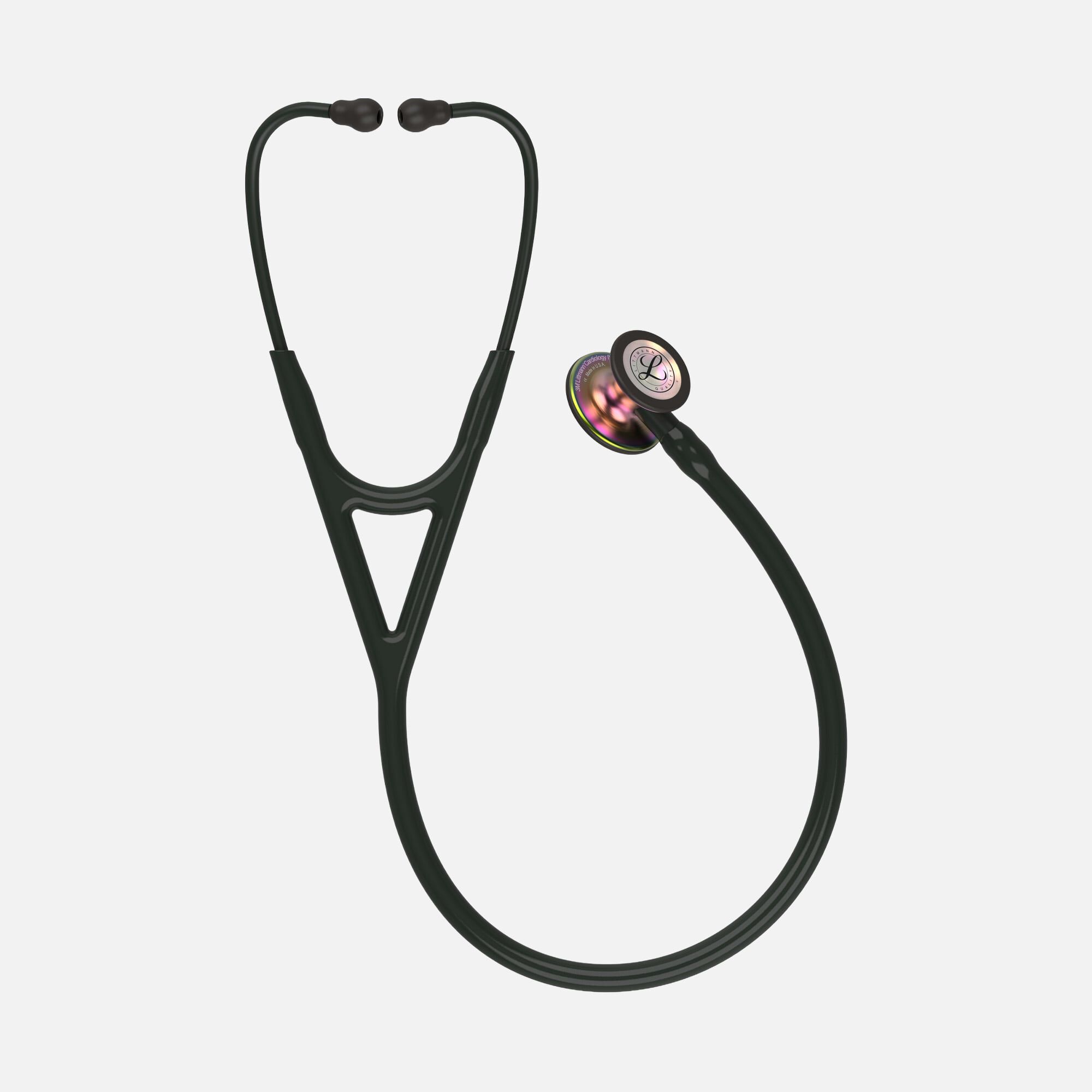 3M Littmann Cardiology IV Stethoscope 27", Black Tube with Rainbow Finish, large