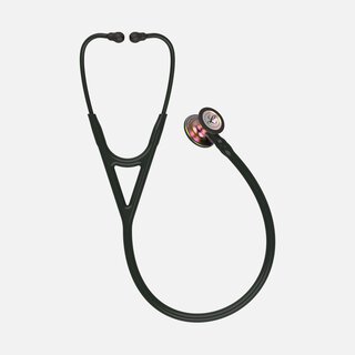 Littmann Cardiology IV Stethoscope, Black Tube with Rainbow Finish, 27"
