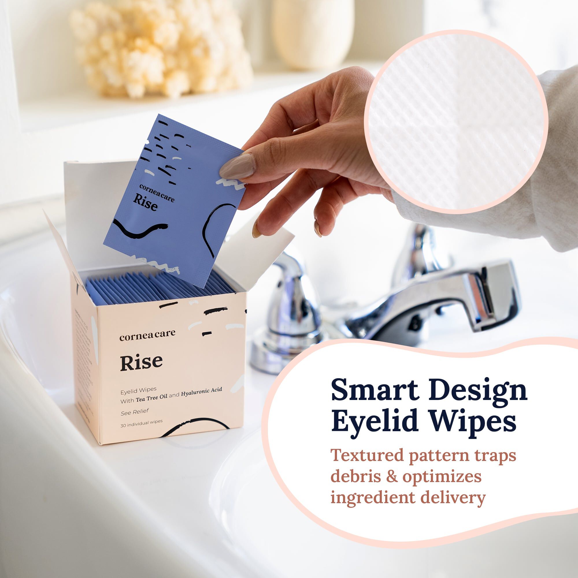 CorneaCare Rise Eyelid Wipes, 30 ct., , large