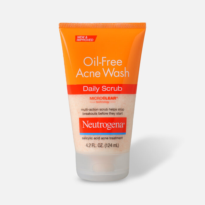 Neutrogena Oil-Free Acne Daily Face Scrub, 4.2 oz., , large