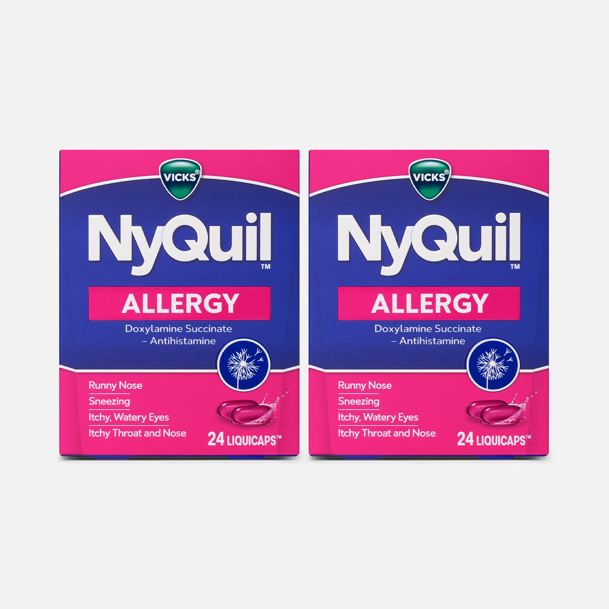 Vicks® NyQuil™ Allergy Nighttime LiquiCaps™, 24 ct. (2 pack)