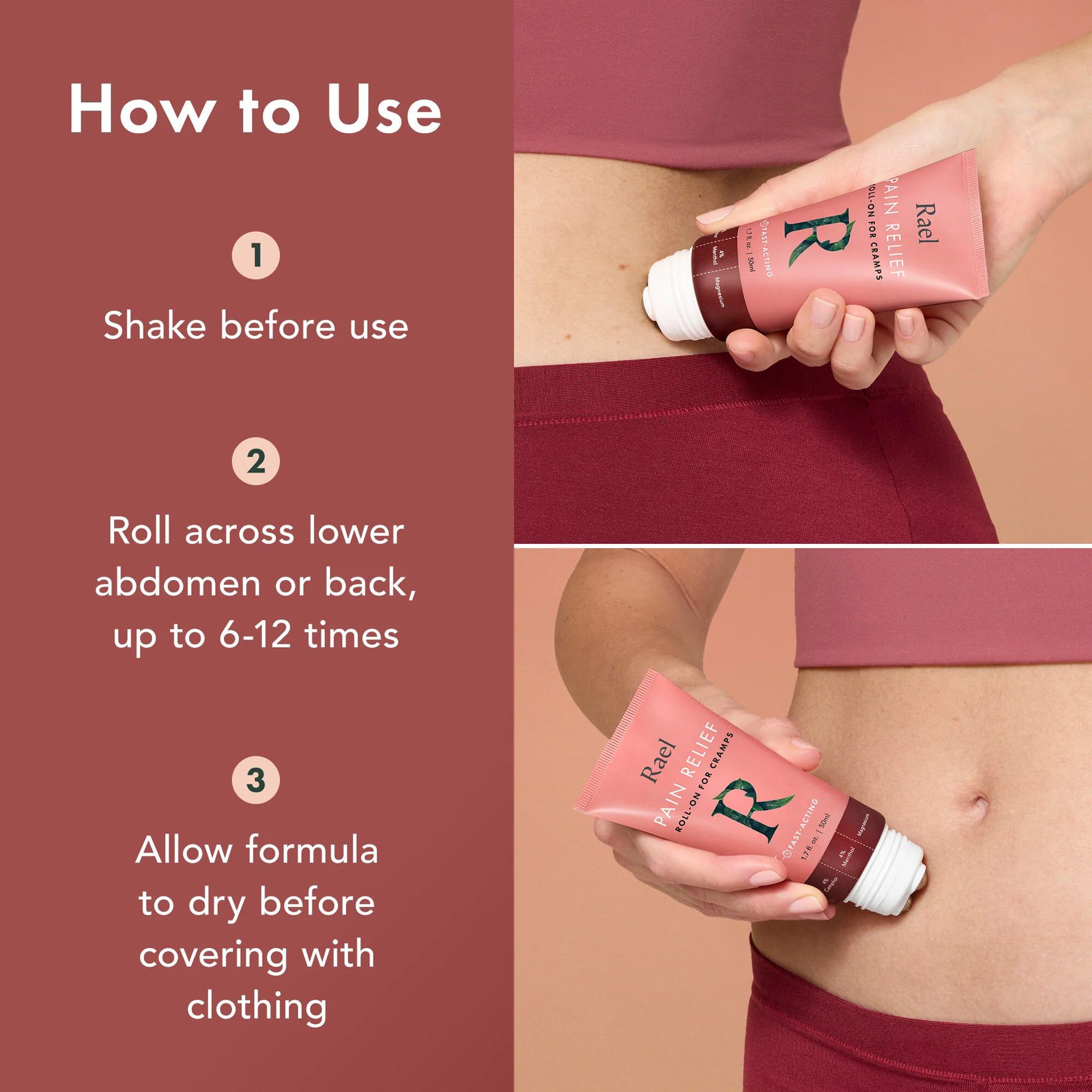 Rael Pain Relief Roll-On for Cramps, 1.7 fl oz., , large