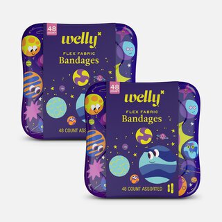 Welly Bravery Badges Planet Pals Assorted Flex Fabric Bandages, 48 ct. (2-Pack)