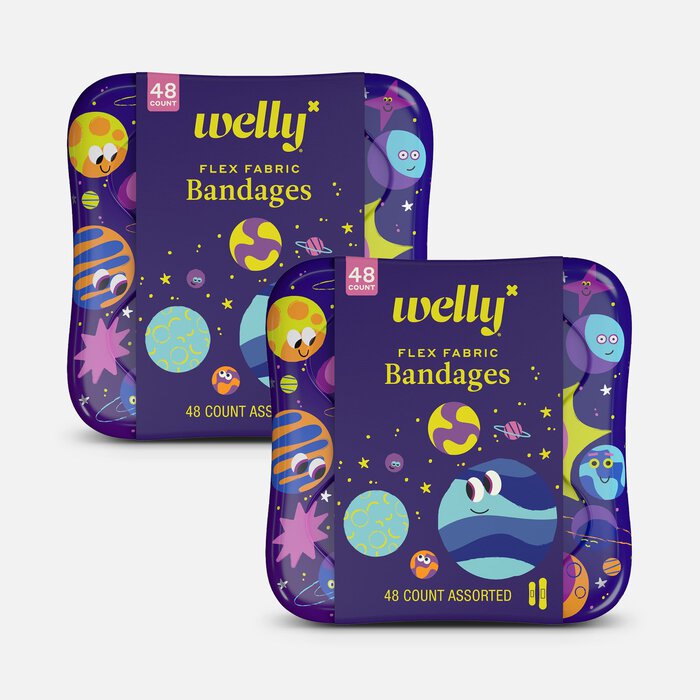 Welly Bravery Badges Planet Pals Assorted Flex Fabric Bandages, 48 ct. (2-Pack), , large