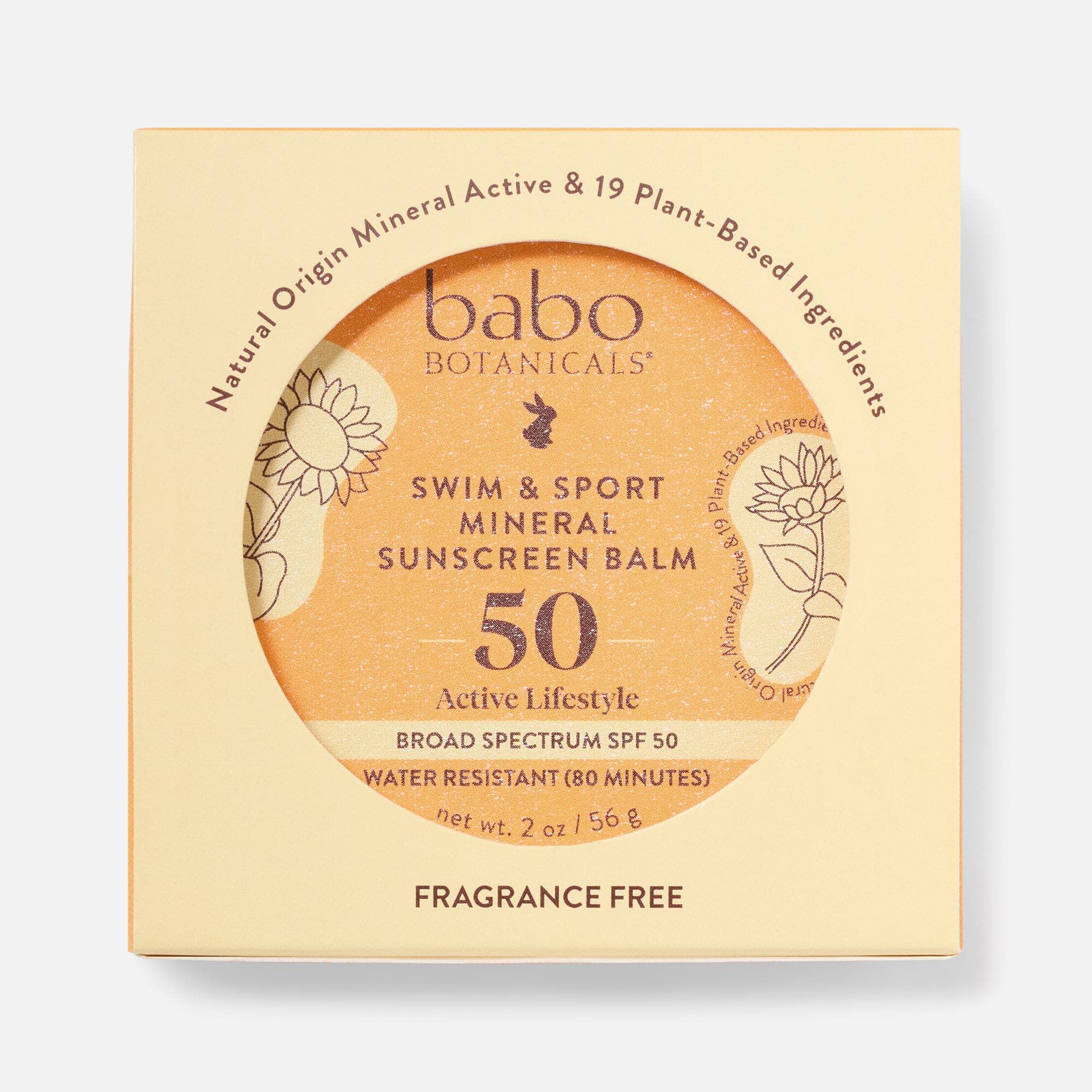 Babo Botanicals Swim & Sport Mineral Sunscreen Balm, SPF 50, 2 oz., , large