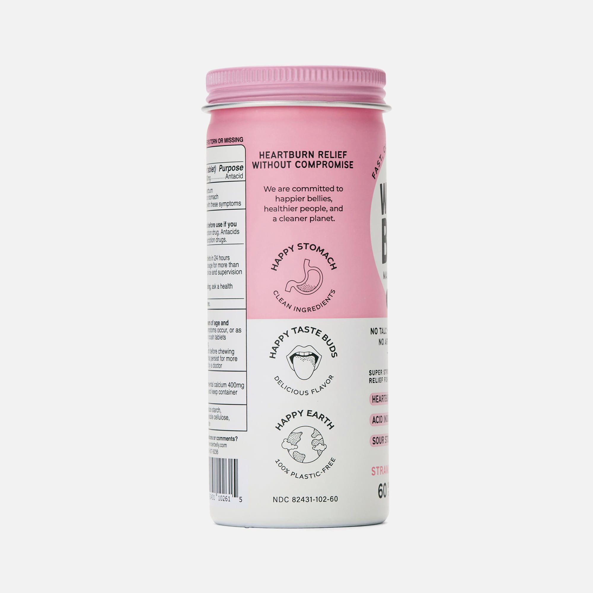 Wonderbelly Antacids, Strawberry Milkshake, 60 ct, , large