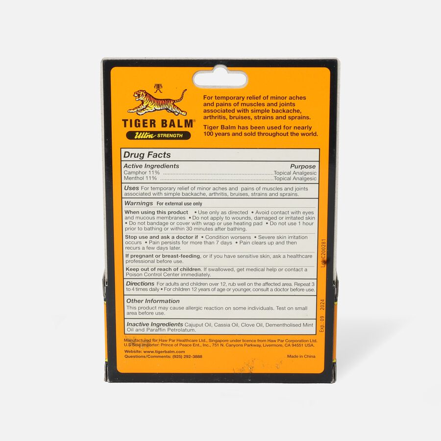 Tiger Balm Ultra Strength Ointment, 18g, .63 oz., , large image number 2