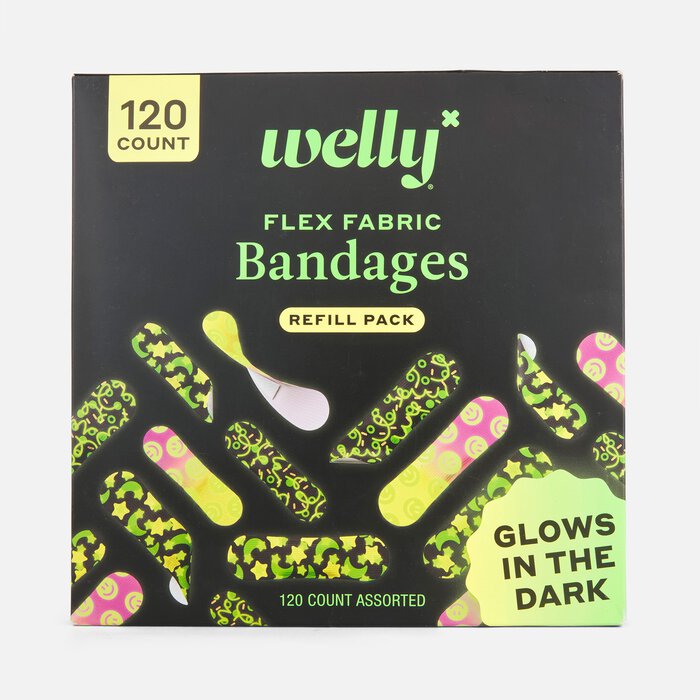 Welly Glow-in-the-Dark Flex Fabric Bandages Refill Pack, 120 ct., , large