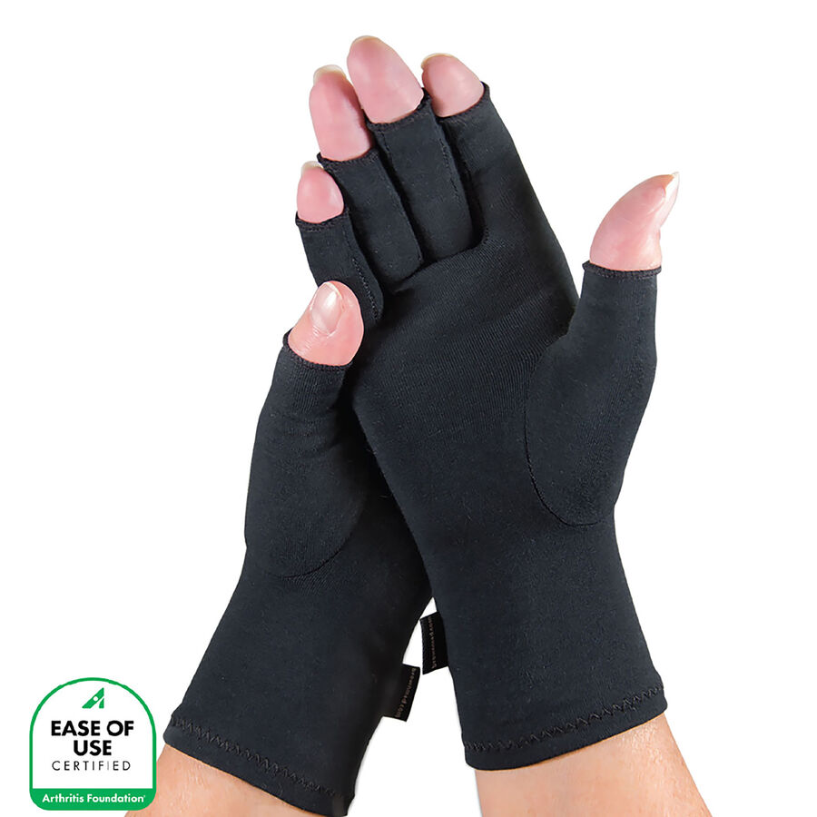 IMAK Compression Arthritis Gloves, Black, Medium, Black, large image number 1