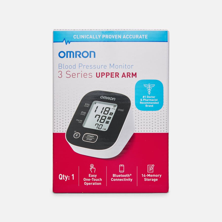 OMRON 3 Series Upper Arm Blood Pressure Monitor, Bluetooth Connected, , large image number 0