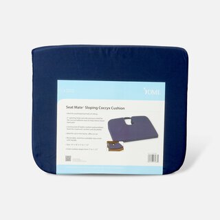 Foam Seat Cushion for Coccyx Support, 18 x 14 x 1.5 to 3", Navy