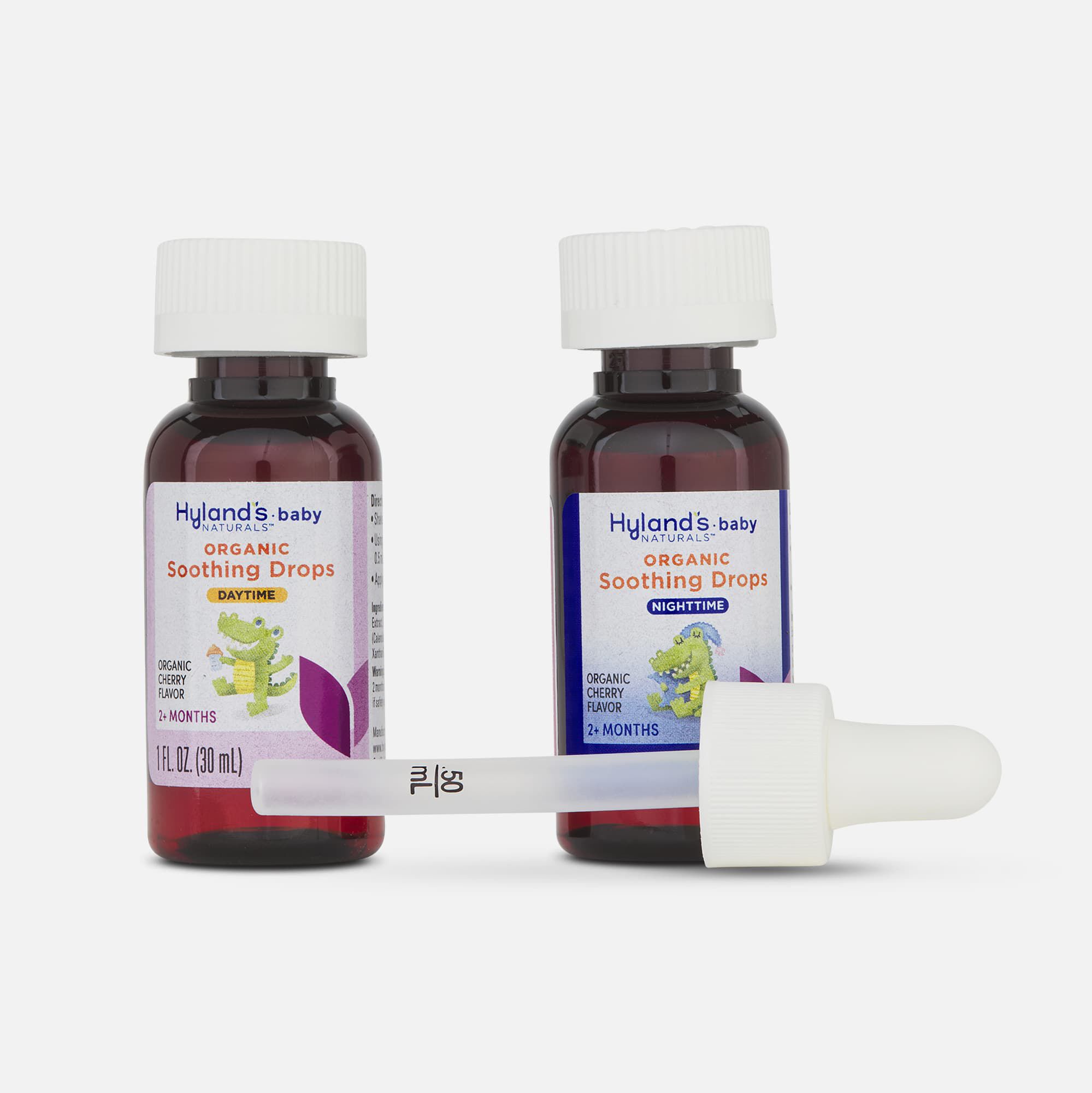 Hyland's Baby Organic Soothing Drops Day & Night Combo Pack, Cherry, Two 1 oz. Bottles, , large