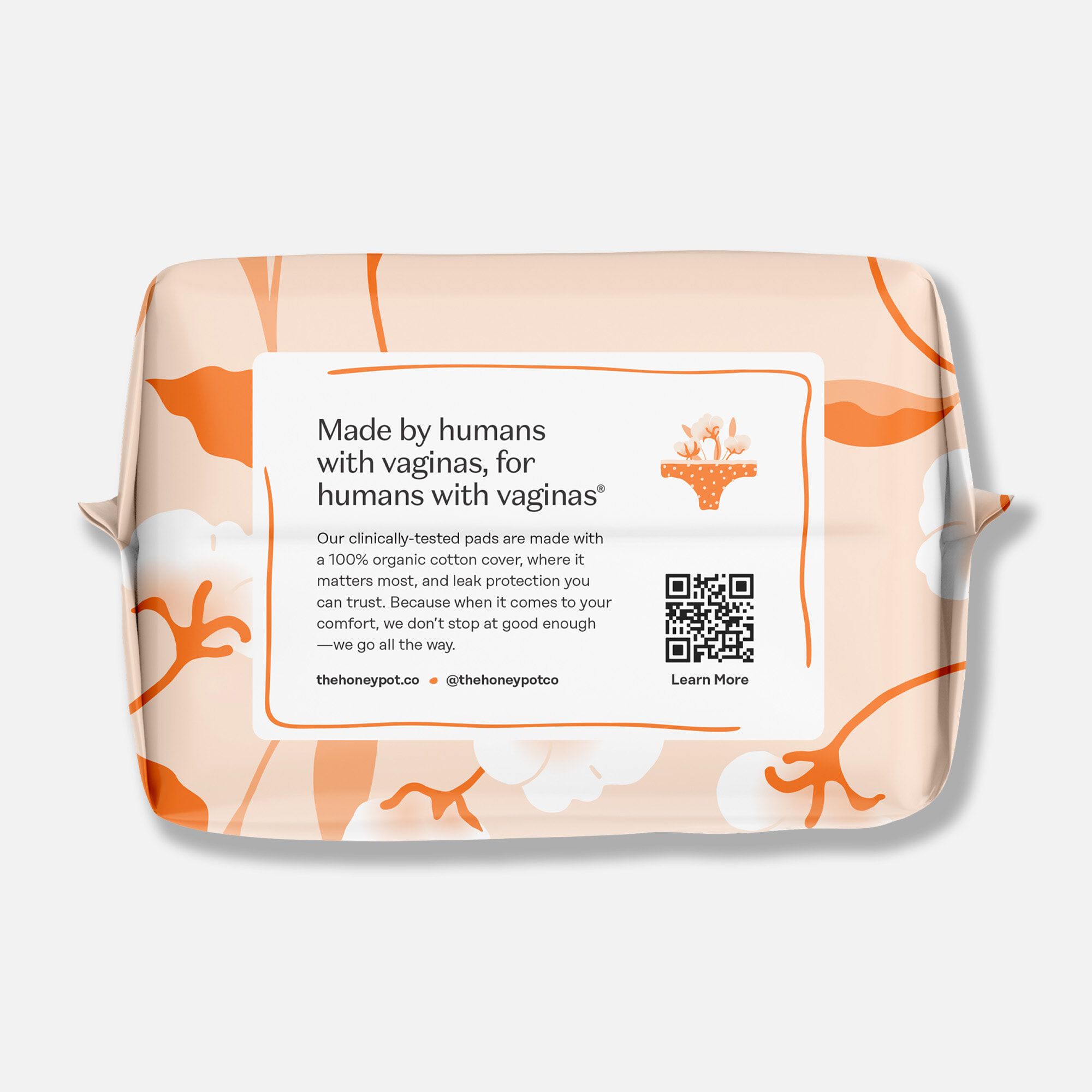 The Honey Pot 100% Organic Top Sheet Non Herbal Menstrual Pads, , large