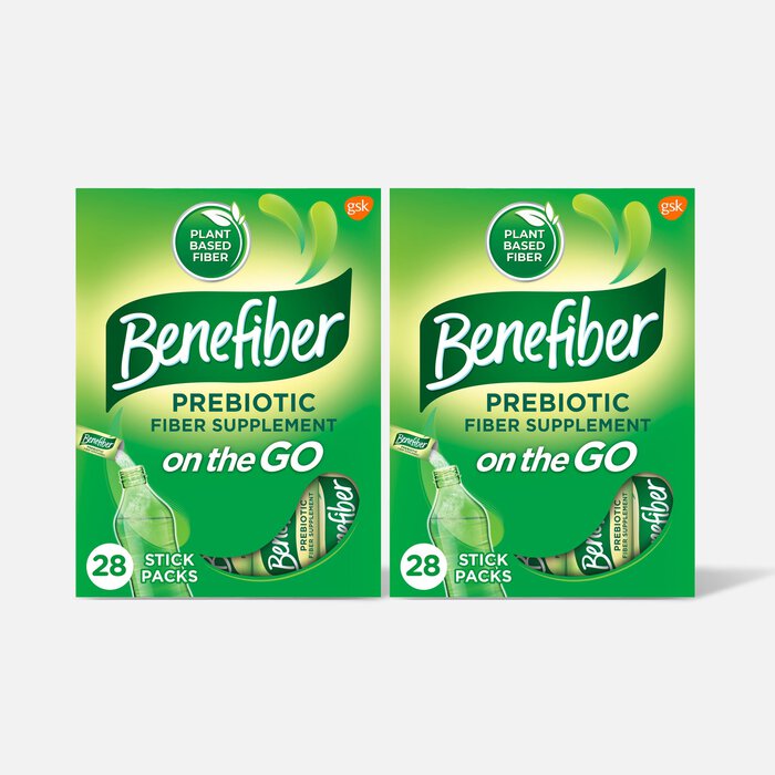 Benefiber On The Go Prebiotic Daily Fiber Supplement Powder Sticks, For Digestive Health, Unflavored, 28 ct. (2-Pack), , large