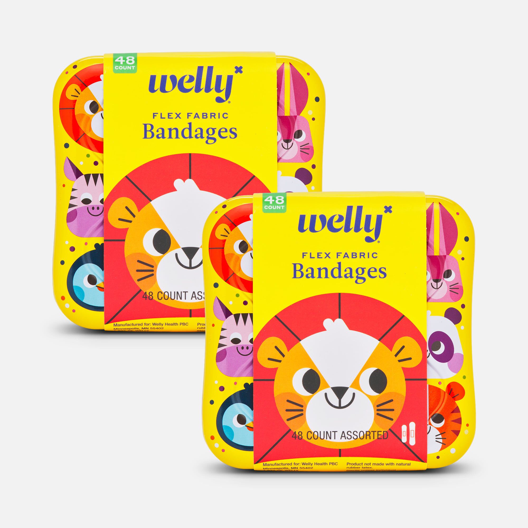 Welly Flex Fabric Bandages, Zoo Animals, 48 ct. (2-Pack), , large
