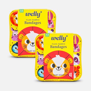 Welly Flex Fabric Bandages, Zoo Animals, 48 ct. (2-Pack)