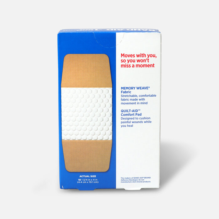 BAND-AID® Flexible Fabric Adhesive Bandages, Extra Large - 10 ct., , large