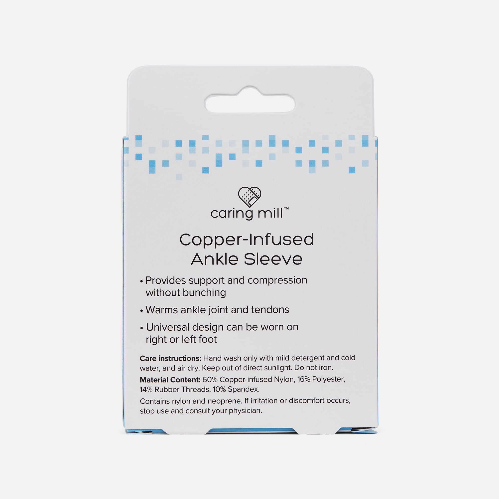 Caring Mill™ Copper-Infused Ankle Brace Compression Sleeve, L/XL, , large