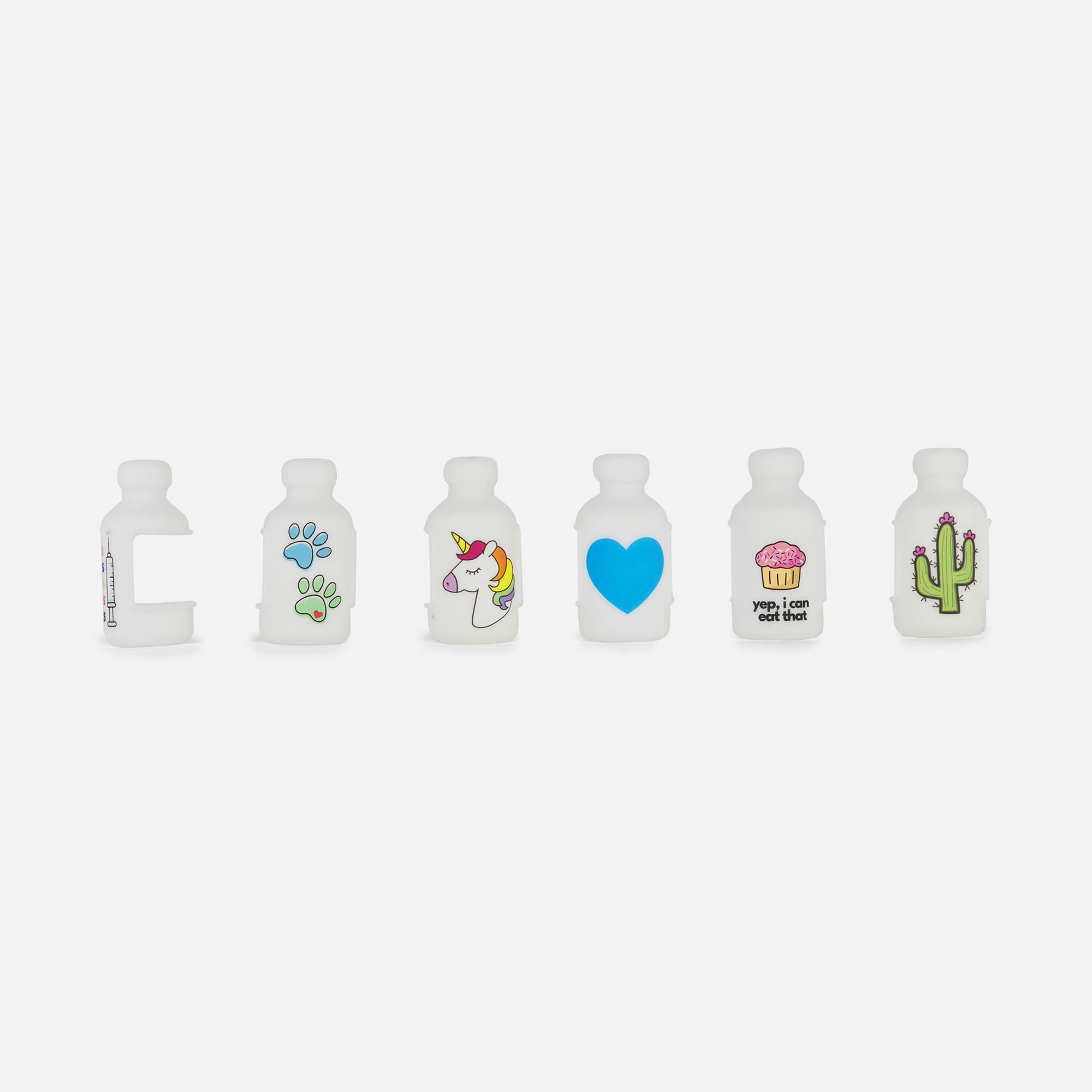 Vial Safe Insulin Vial Protector, Size Short, Diabetes Prints, 6-Pack, , large