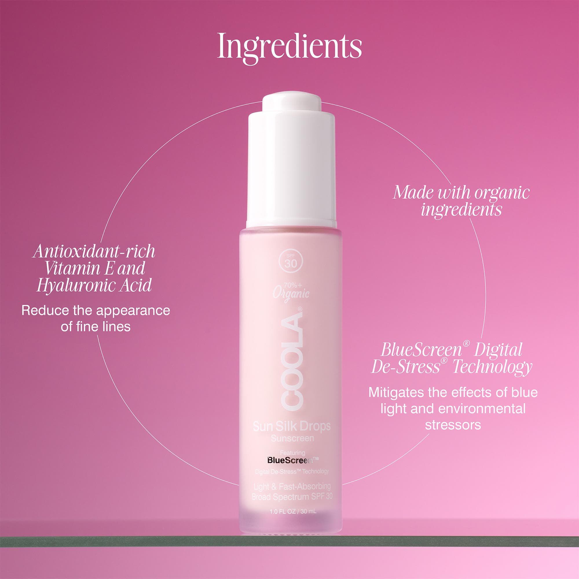 COOLA Sun Silk Drops Organic Face Sunscreen SPF 30, , large