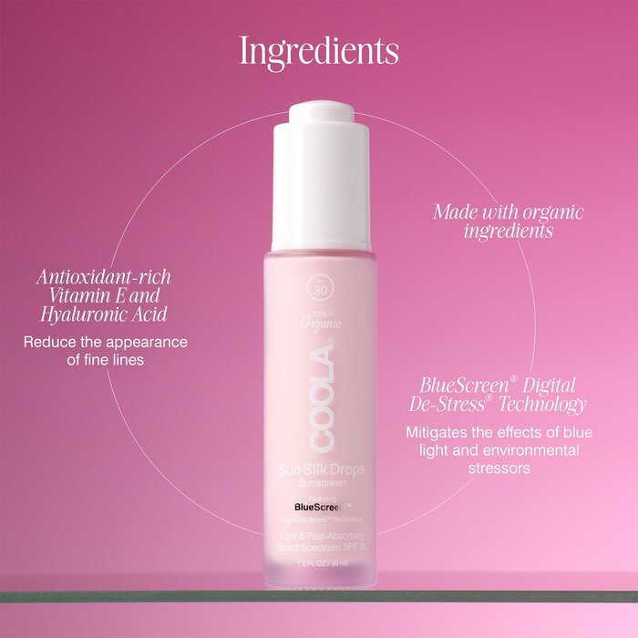 COOLA Sun Silk Drops Organic Face Sunscreen SPF 30, , large