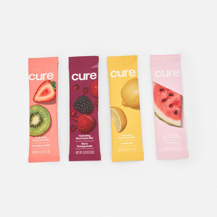 Cure Hydrating Electrolyte Drink Mix Pouches, Variety Pack, 28 ct. (2-Pack), , large