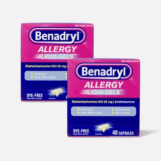 Benadryl Allergy Relief Liqui-Gels, 48 ct. (2-Pack)
