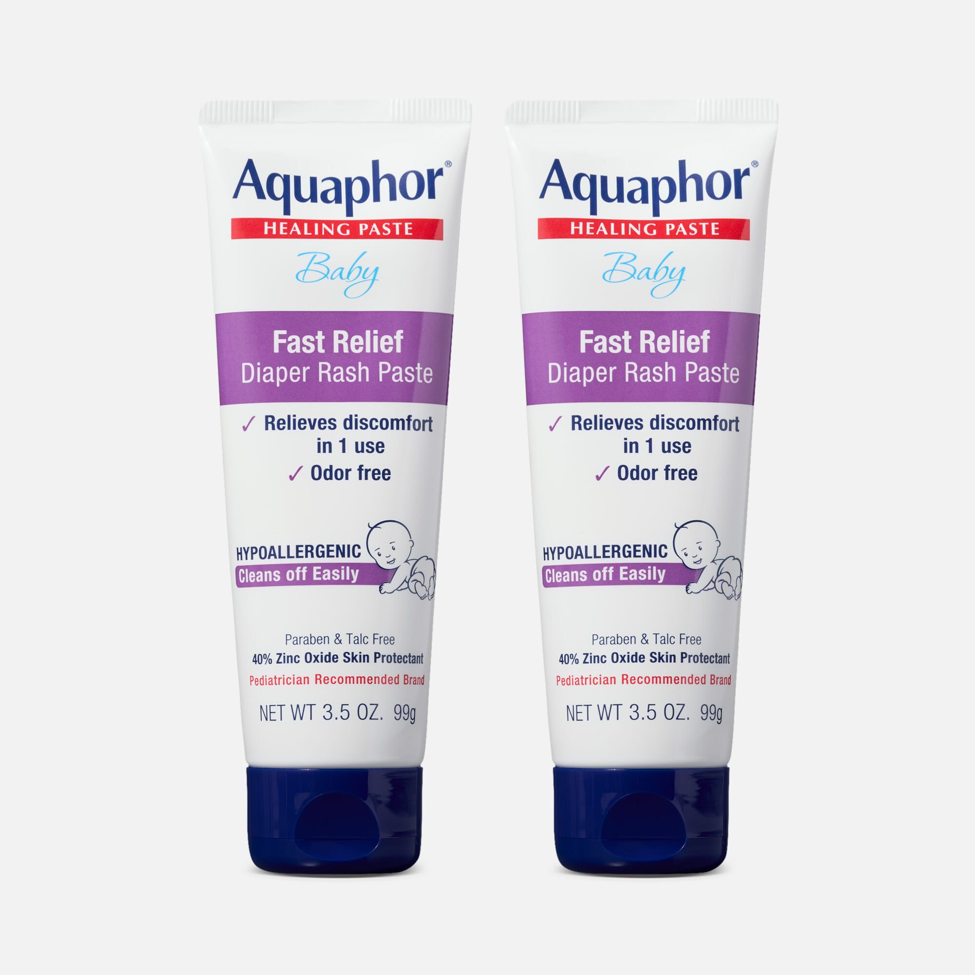 Aquaphor Baby Fast Relief Diaper Rash Paste Tube, 3.5 oz. (2 pack), , large