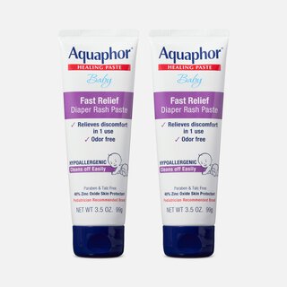 Aquaphor Baby Fast Relief Diaper Rash Paste Tube, 3.5 oz. (2 pack)