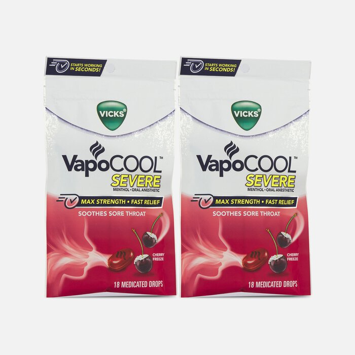 Vicks VapoCool Drops Severe Cherry, 18 ct. (2-Pack), , large