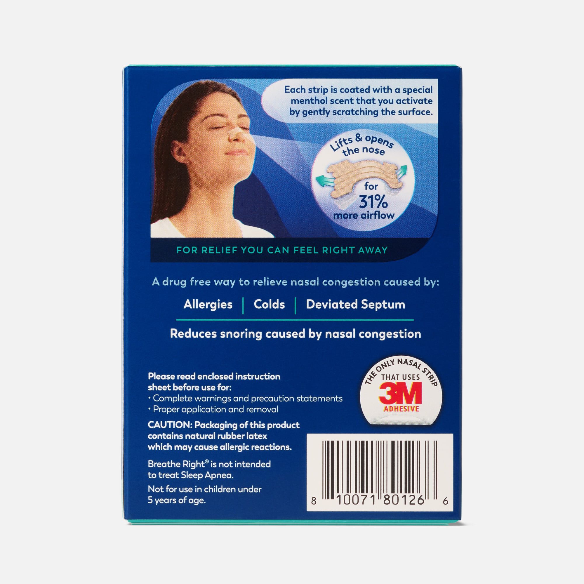 Breathe Right Extra Strength Nasal Strips, Menthol Scented, Tan, 26 ct., , large