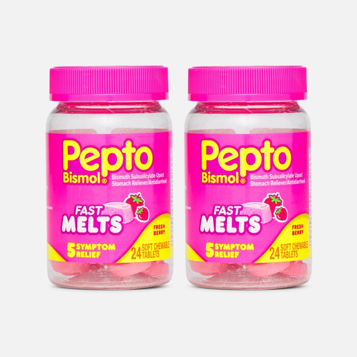 Pepto Bismol Fast Melts Upset Stomach Relief, Fresh Berry, 24 ct. (2-Pack), , large