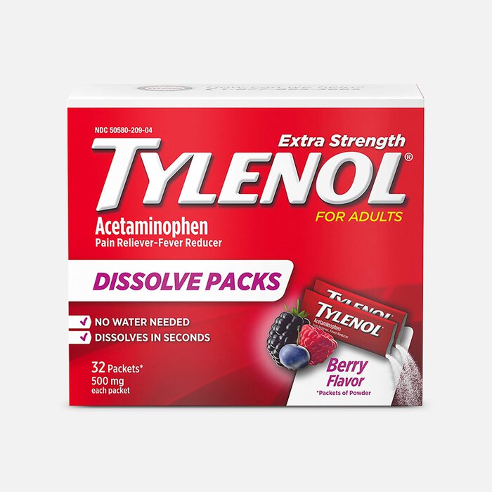Tylenol Pain and Fever Powder Packs for Adults, Berry Flavor, 32 ct., , large