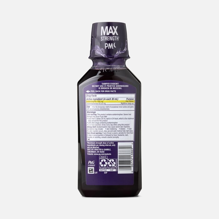 Vicks PainQuil PM Pain Relief + Sleep Aid Liquid, Midnight Cherry, 12 oz., , large