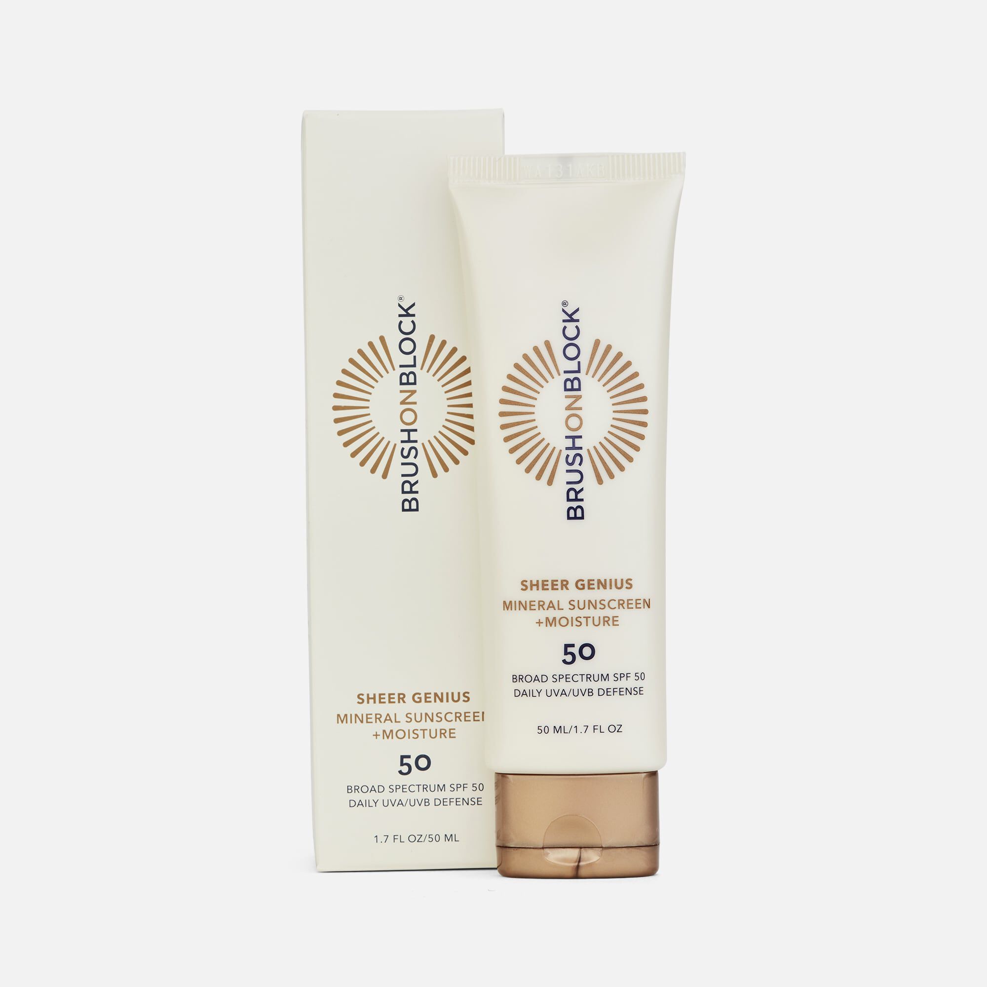 Brush On Block Sheer Genius Mineral Sunscreen + Moisture, SPF 50, 1.7 oz., , large