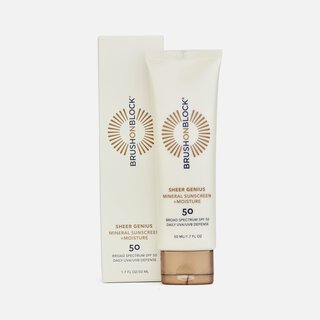 Brush On Block Sheer Genius Mineral Sunscreen + Moisture, SPF 50, 1.7 oz.
