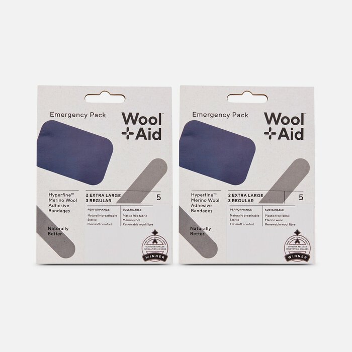 WoolAid Merino Wool Adhesive Bandages, Emergency Pack, 5 ct. (2-Pack), , large