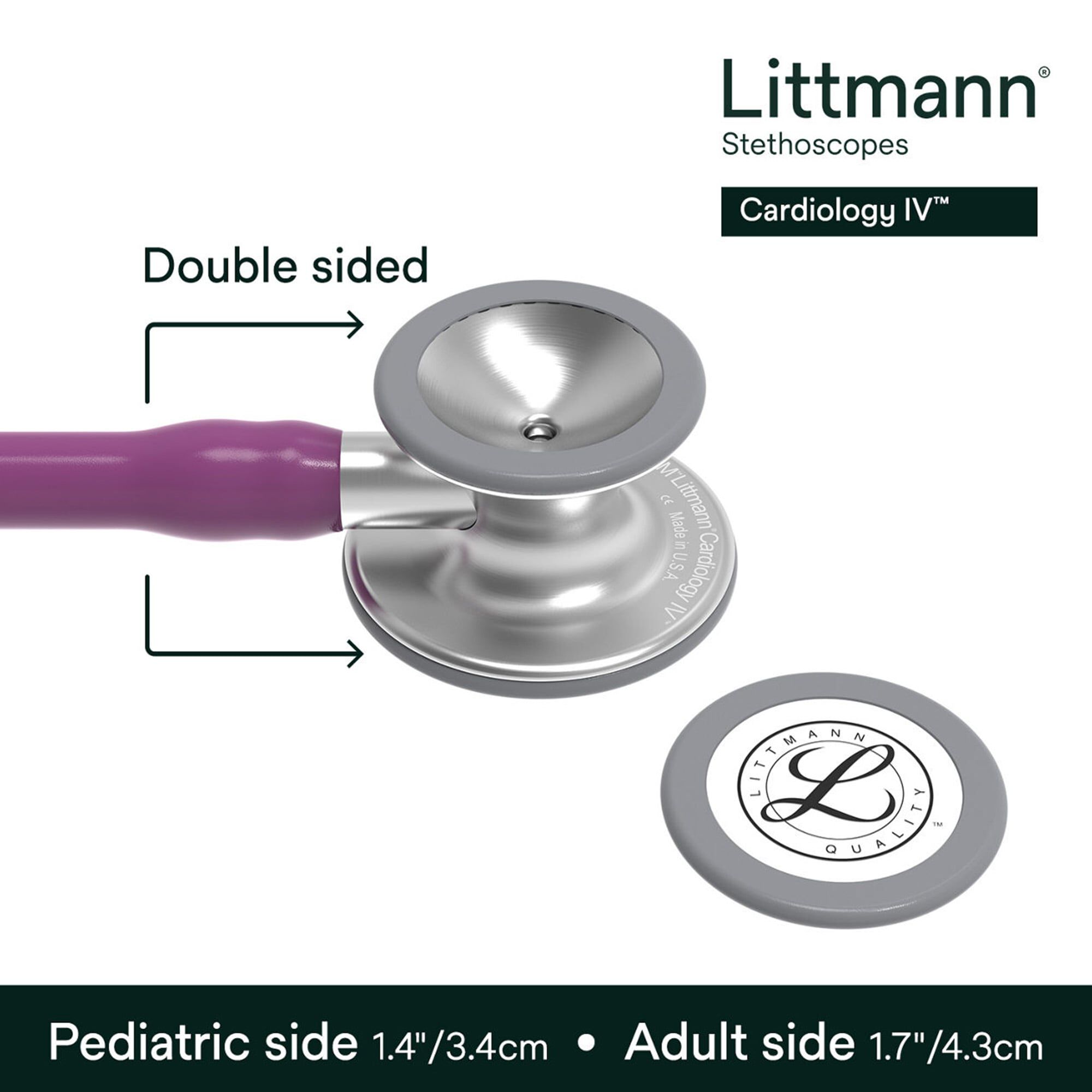 Littmann Cardiology IV Stethoscope, 27", Standard Finish, Plum, large