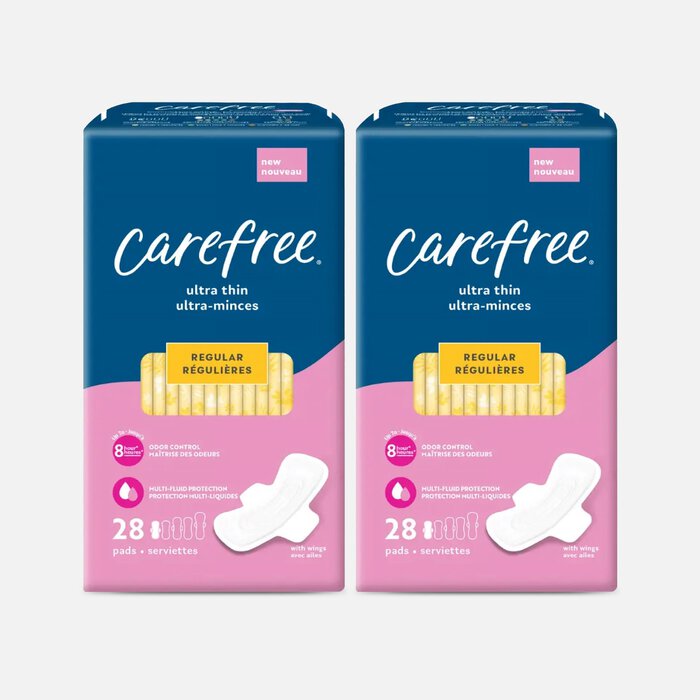 Carefree Ultra Thin Regular Pads with Wings, 28 ct. (2-Pack), , large