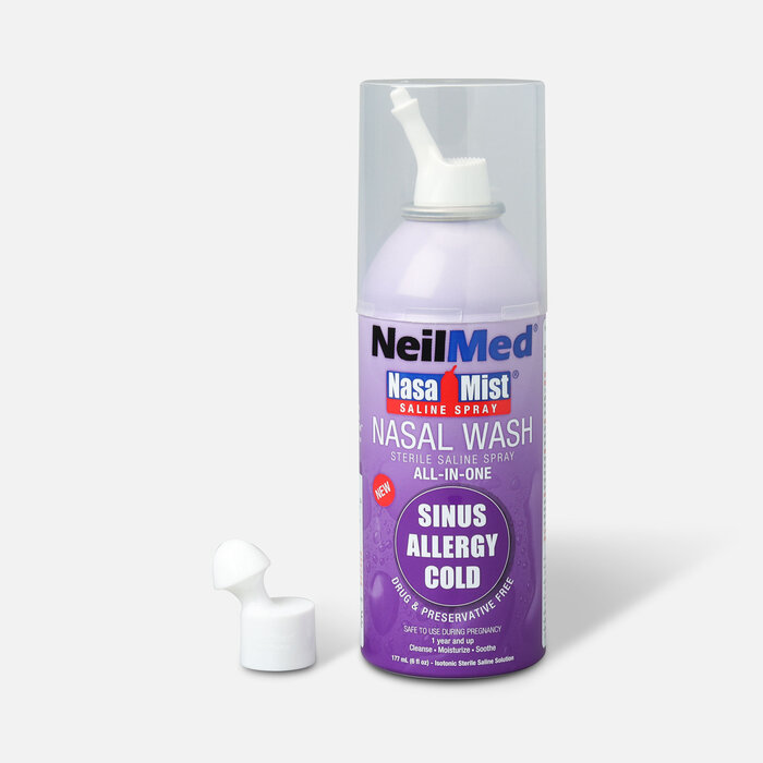 NeilMed NasaMist All in One Nasal Wash Saline Spray Canister, , large