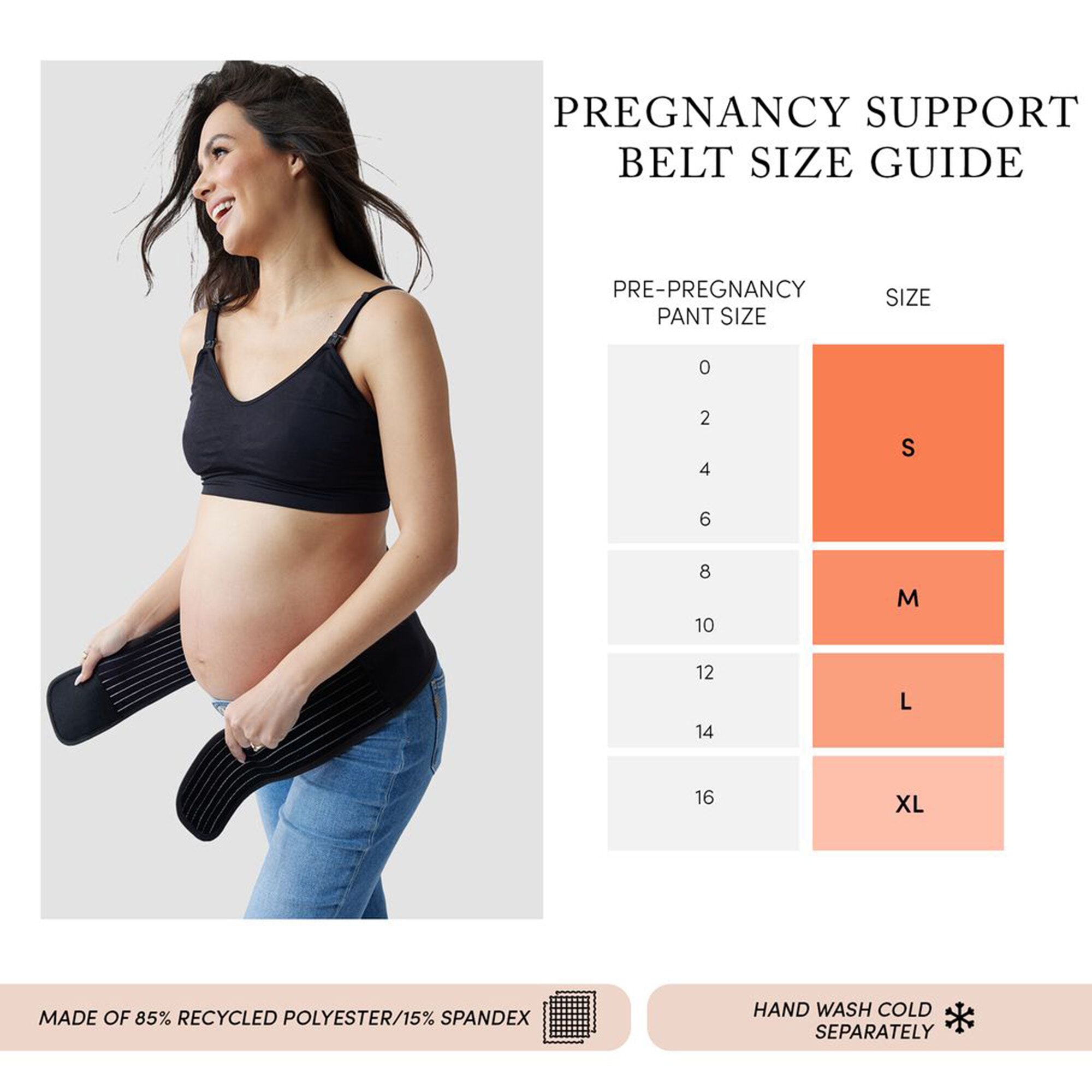 Ingrid & Isabel Pregnancy Support Belt, Black, , large