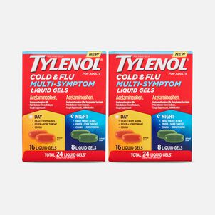 Tylenol Cold & Flu Multi-Symptom Day & Night Liquid Gels, 24 ct. (2-Pack)