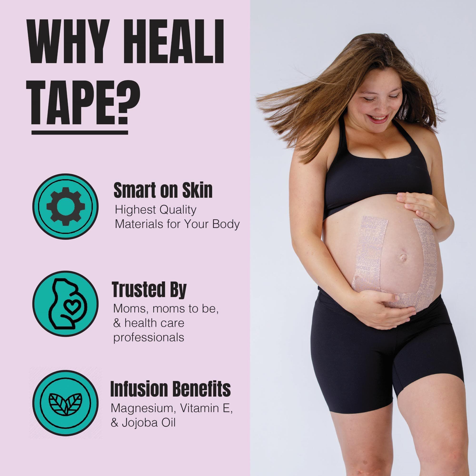 Heali Bump Belly Kinesiology Tape Strips, 15 ct., , large