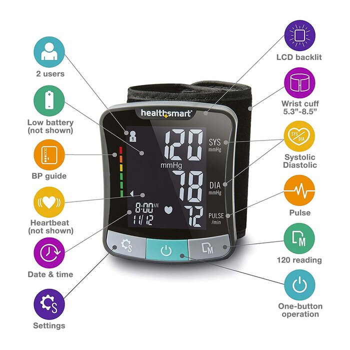 HealthSmart Premium Wrist Digital Blood Pressure Monitor, , large