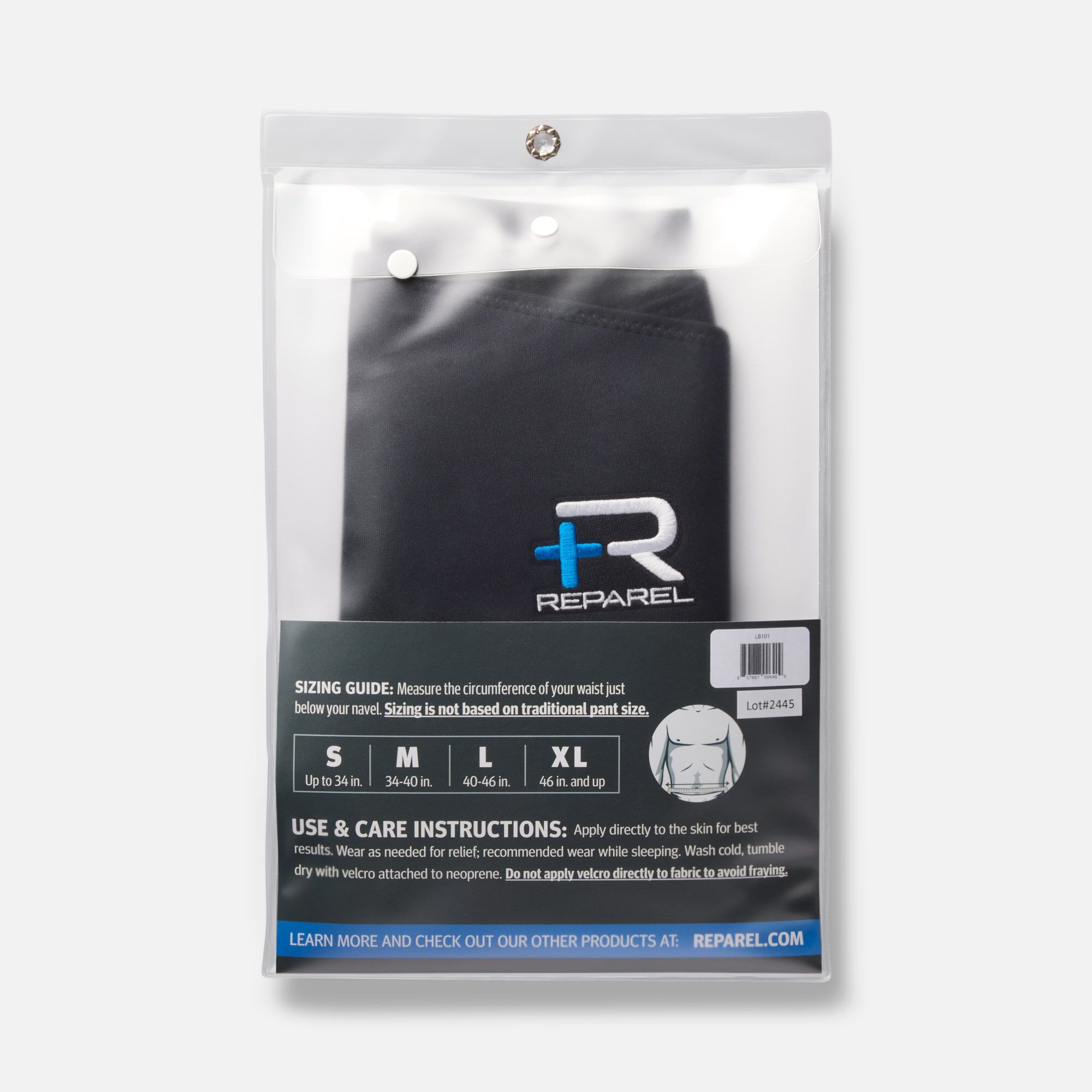 Reparel Back Recovery Wrap, Black, , large